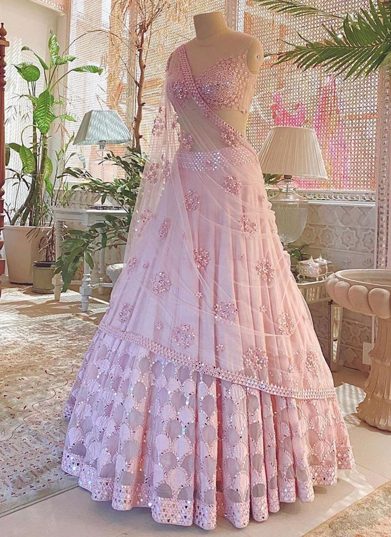 Blush Pink Wedding Maharani Silk Bridal Lehenga Choli EXSA280702 –  ShreeFashionWear